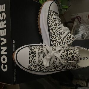 Converse Leopard Print Sneakers with White and Black